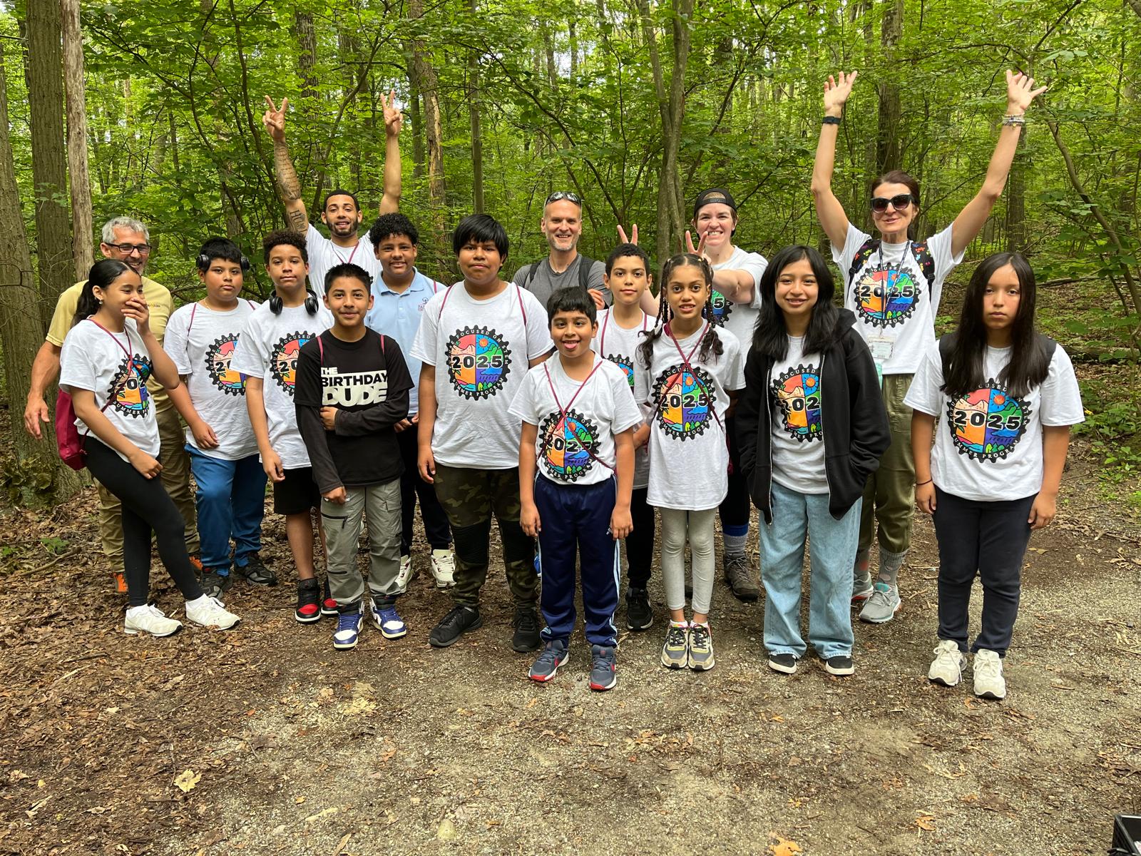 Leadership program for kids in NJ hiking outdoors